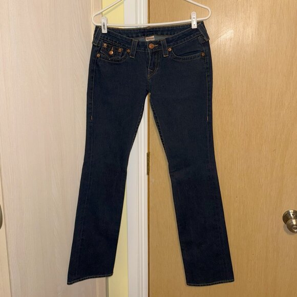 Iconic True Religion Dark Wash Low Rise Bootcut Jeans - Picture 1 of 5